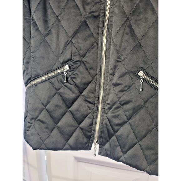 EXPRESS BLACK QUILTED ZIPPER DETAIL WOMEN'S MOTO JACKET - 14 JUNIORS (M) WOMENS - Picture 6 of 9